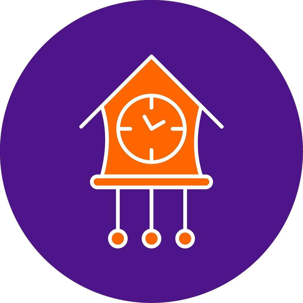 Cuckoo Clock Line Filled Circle Icon vector