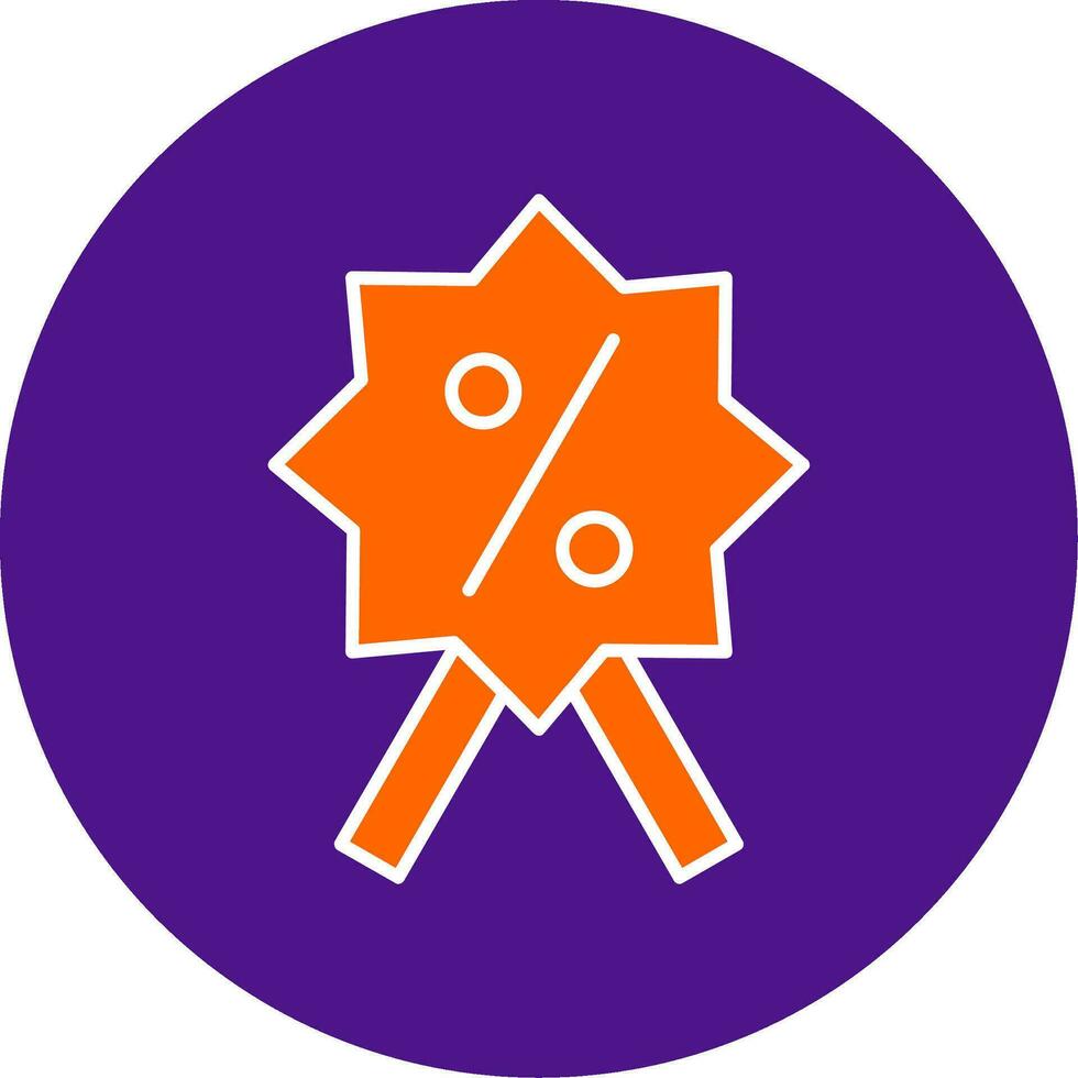 Discount Badge Line Filled Circle Icon vector