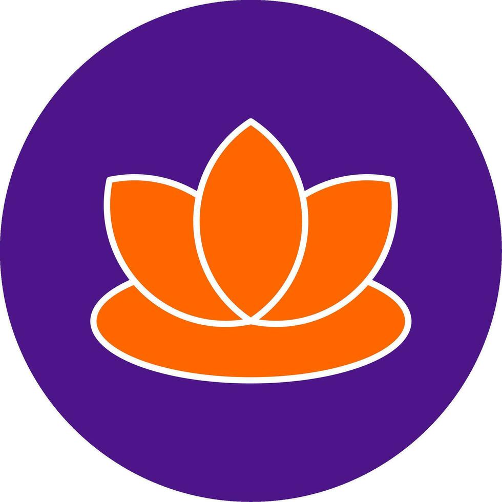 Lotus Line Filled Circle Icon vector