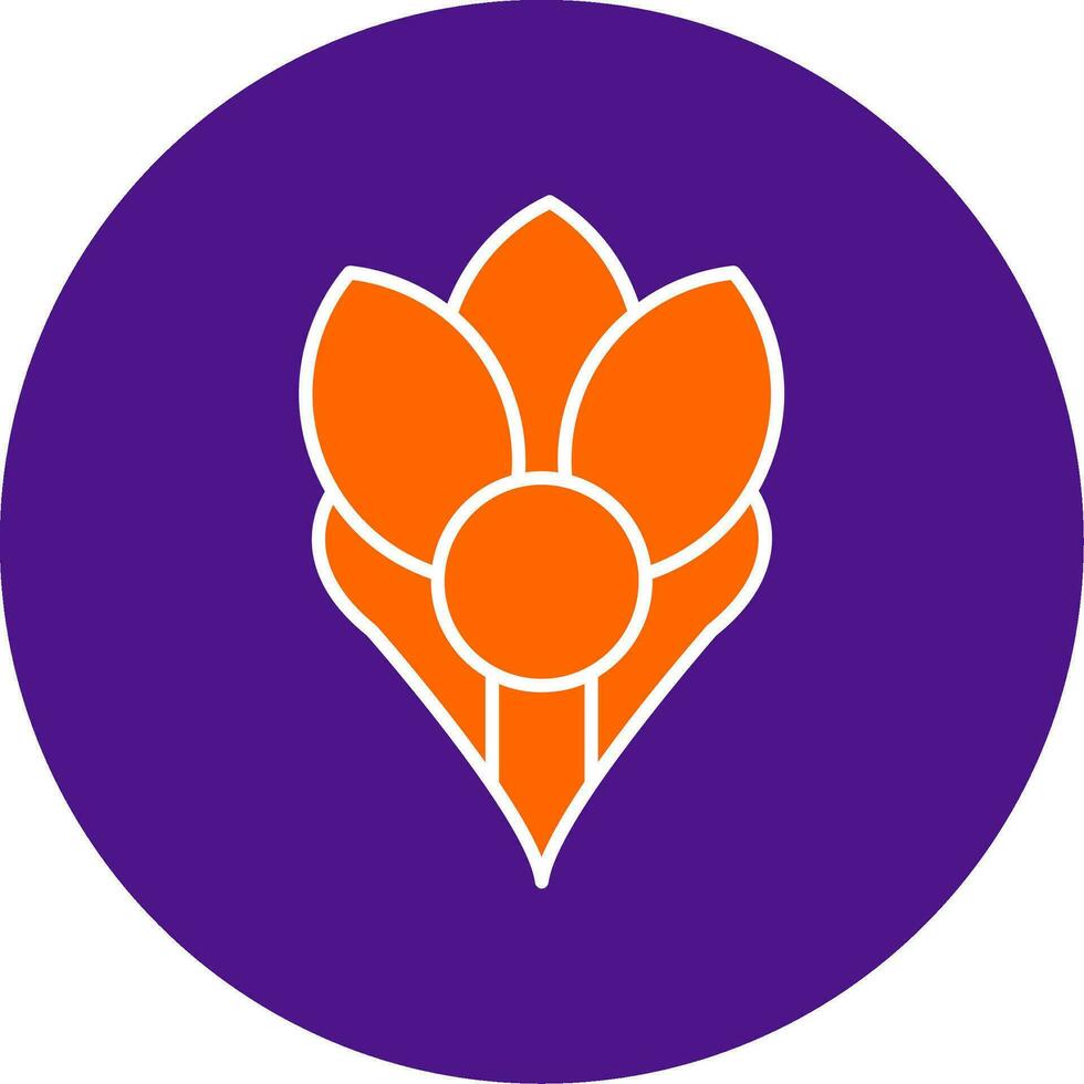 Crocus Line Filled Circle Icon vector