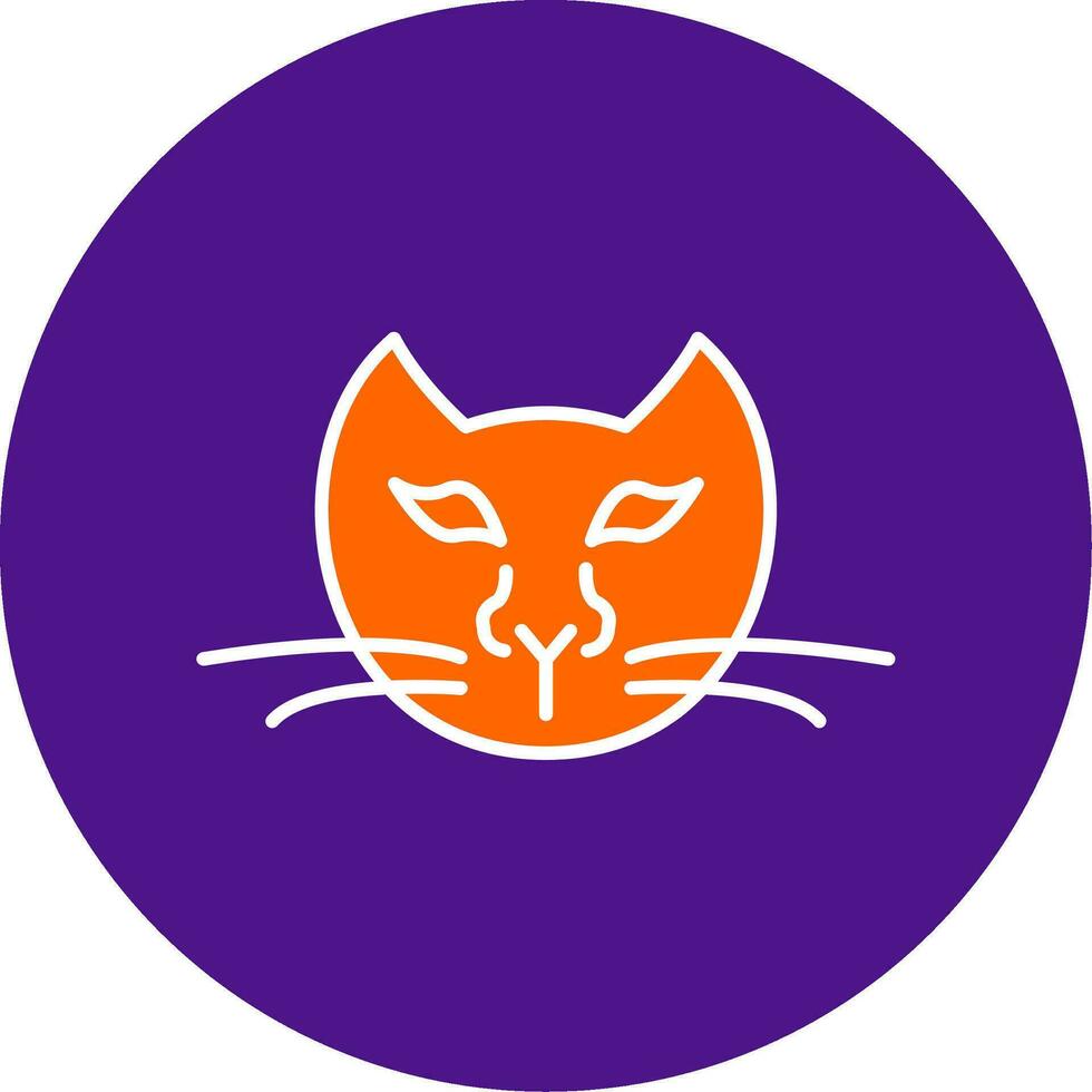 Cat Line Filled Circle Icon vector