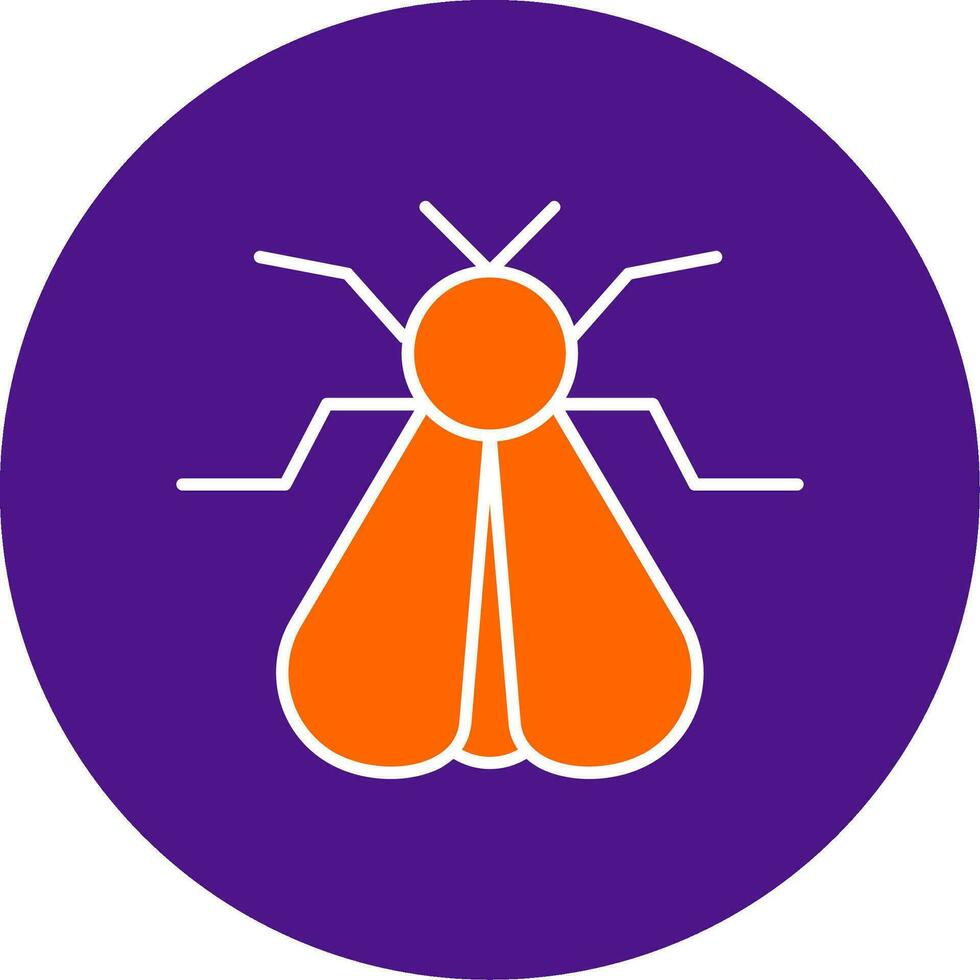 Moth Line Filled Circle Icon vector