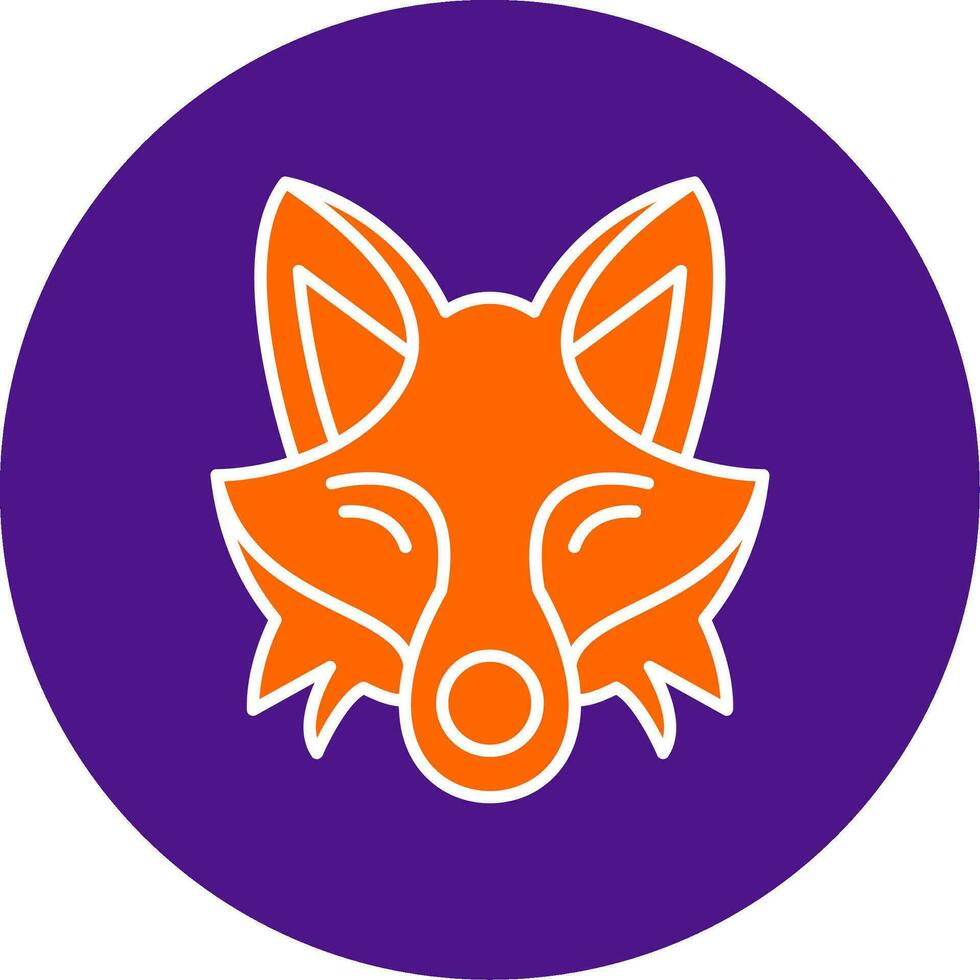 Fox Line Filled Circle Icon vector