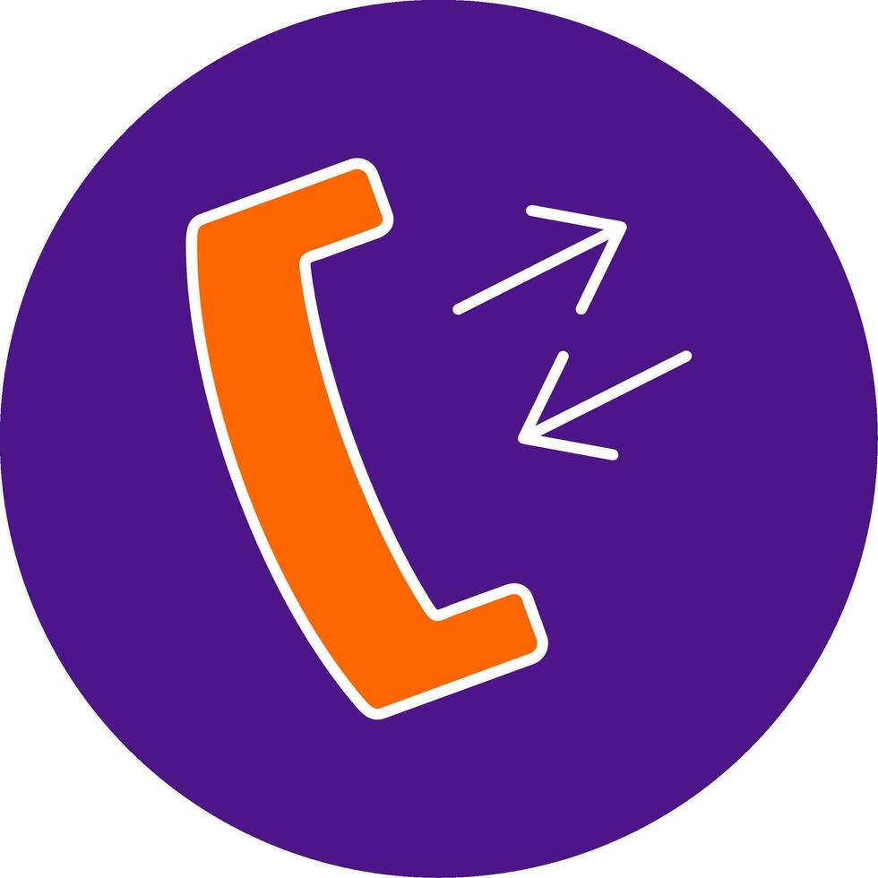 Phone Receiver Line Filled Circle Icon vector