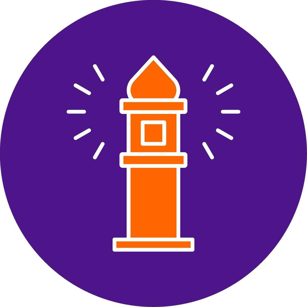 Adzan Line Filled Circle Icon vector