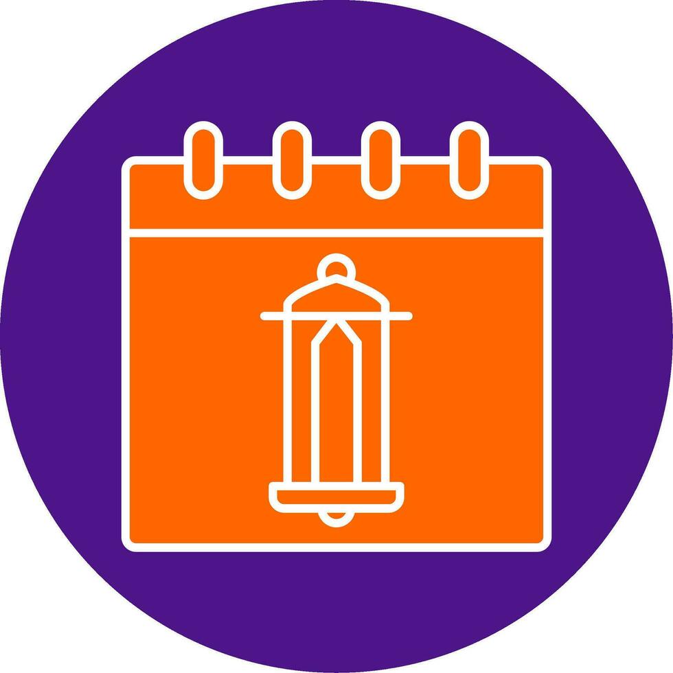 Calendar Line Filled Circle Icon vector