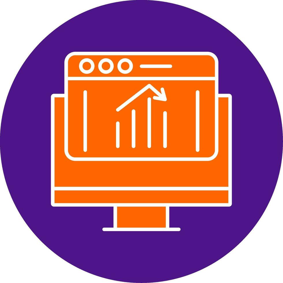 Down Line Filled Circle Icon vector