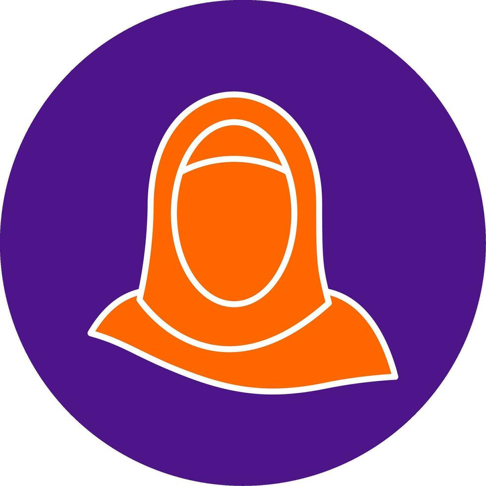 Hijab Line Filled Circle Icon vector