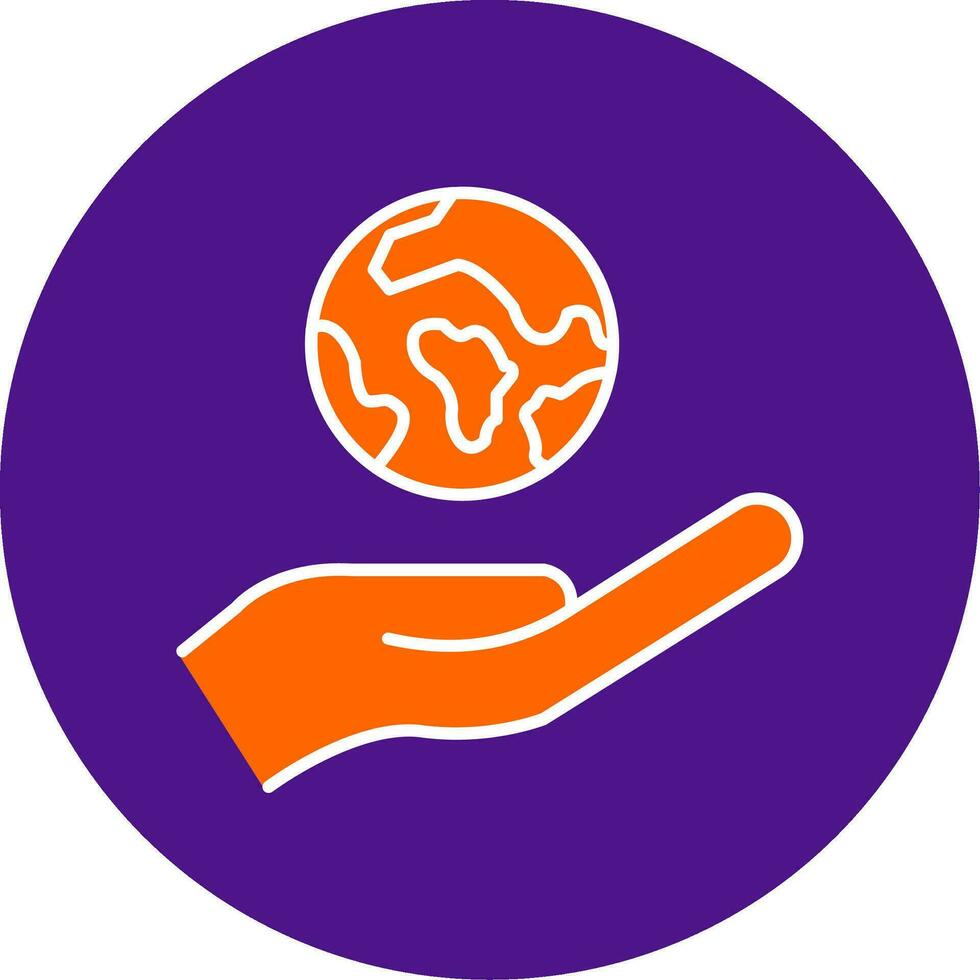 Ecology Line Filled Circle Icon vector