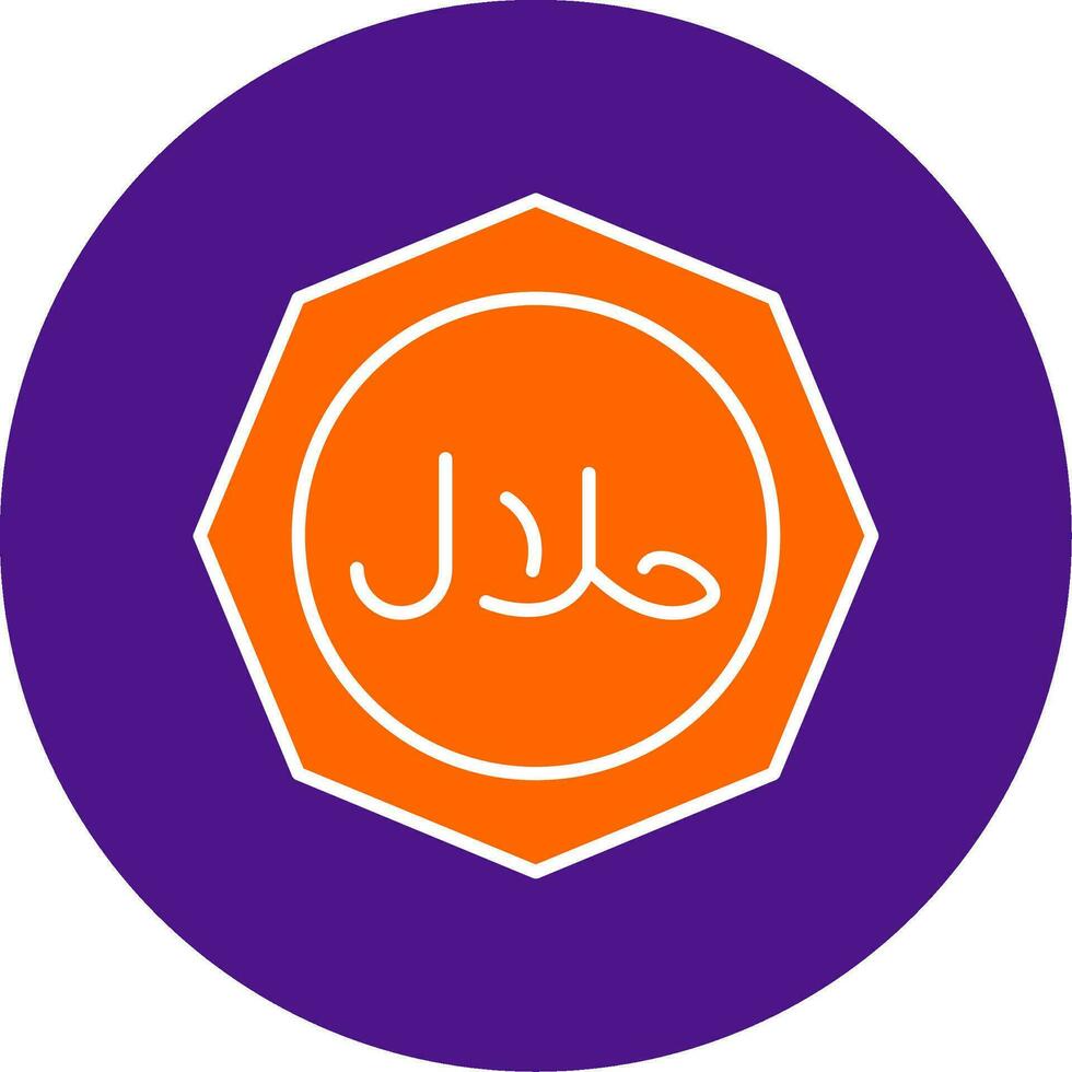 Halal Line Filled Circle Icon vector