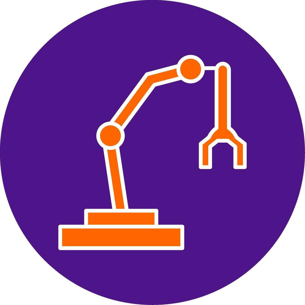 Robotic Arm Line Filled Circle Icon vector