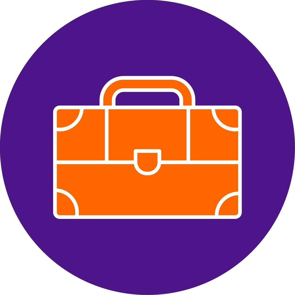 Suitcase Line Filled Circle Icon vector