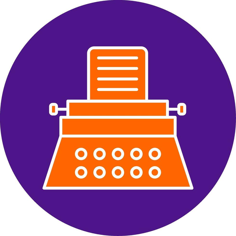 Typewriter Line Filled Circle Icon vector