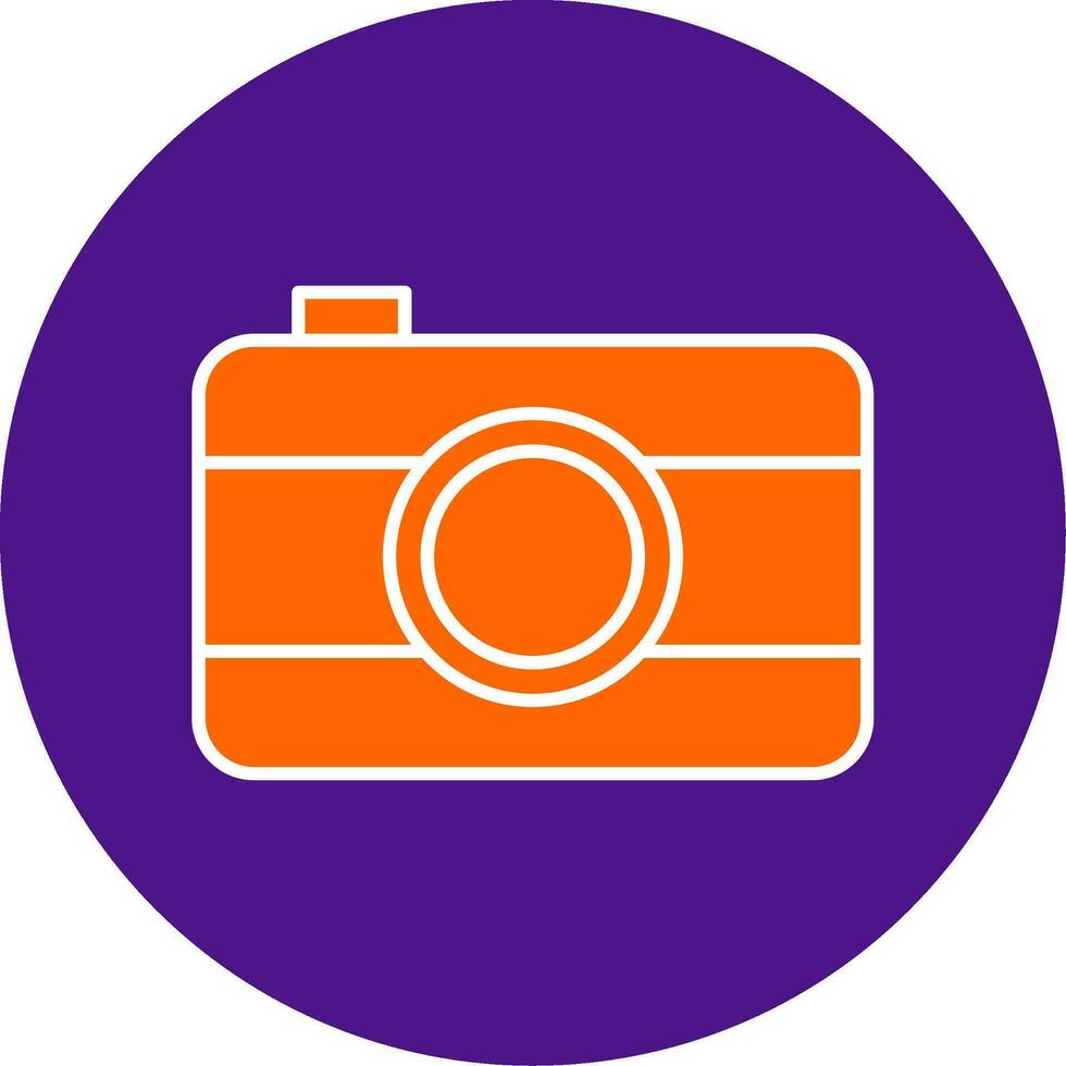 Old Came Line Filled Circle Icon vector