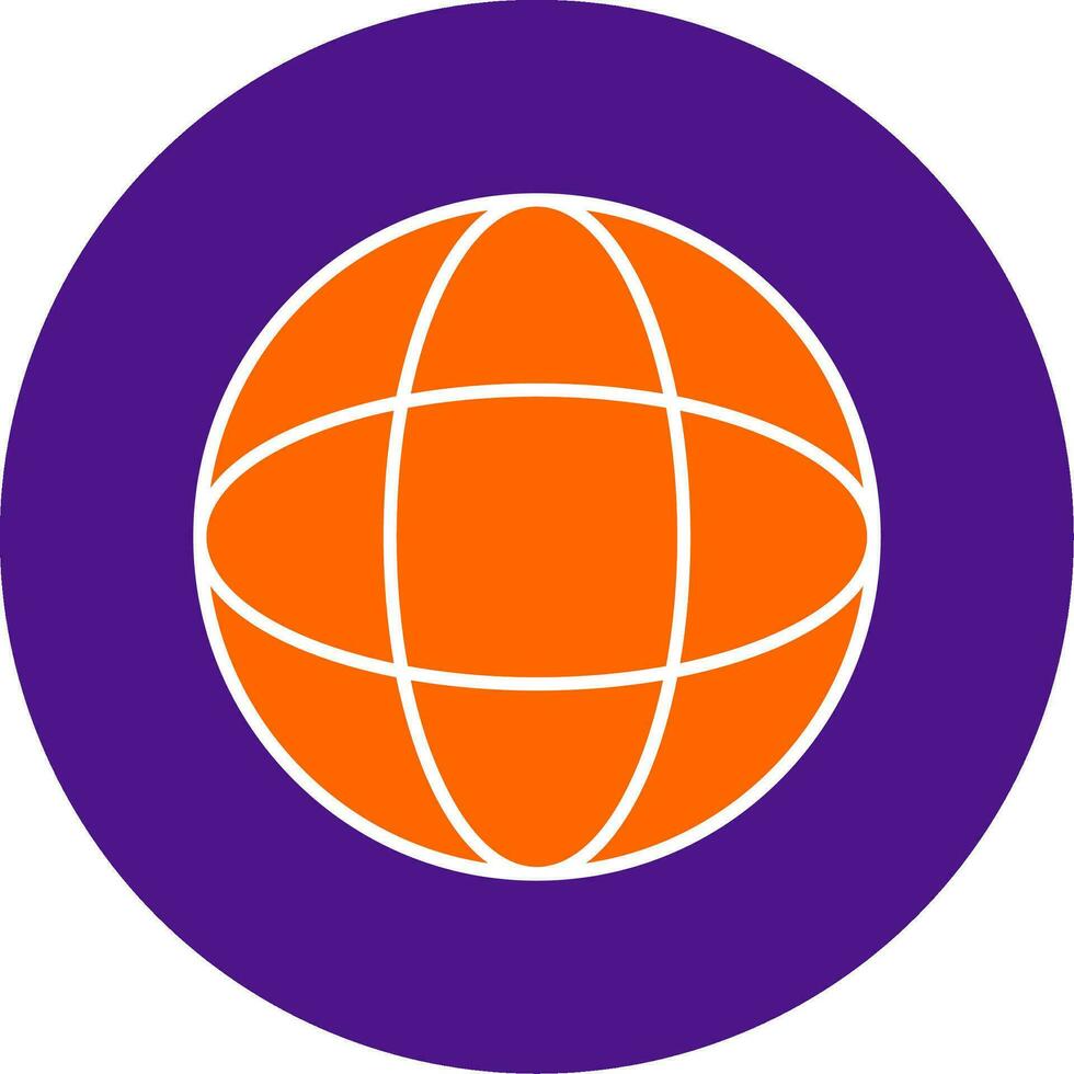 Globe Line Filled Circle Icon vector