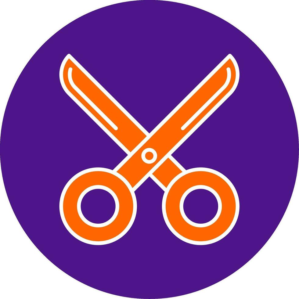 scissor Line Filled Circle Icon vector