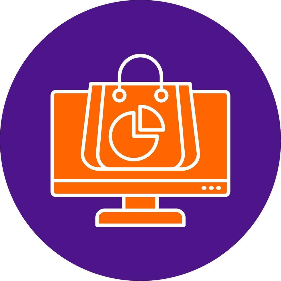Pie Chart Line Filled Circle Icon vector