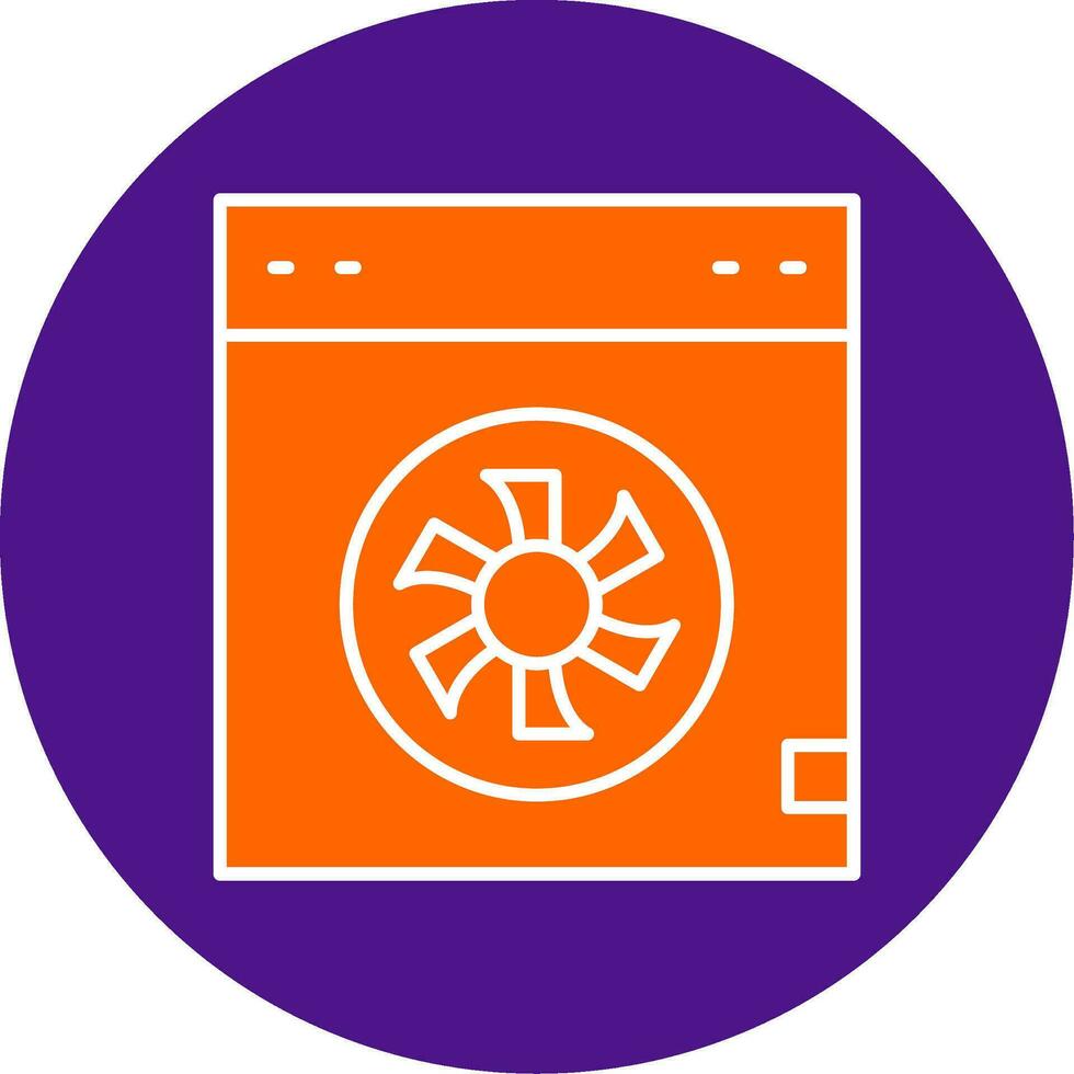 Cooler Line Filled Circle Icon vector
