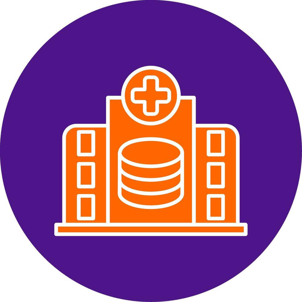 Hospital Database Line Filled Circle Icon vector