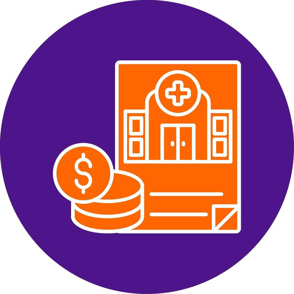 Hospital Budget Line Filled Circle Icon vector