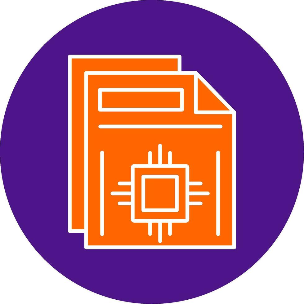 Document Line Filled Circle Icon vector