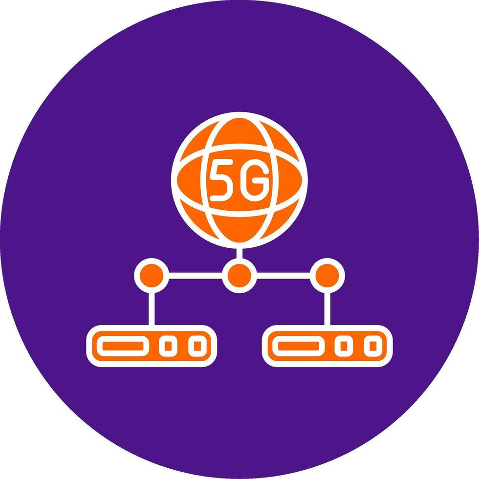 Network Server Line Filled Circle Icon vector