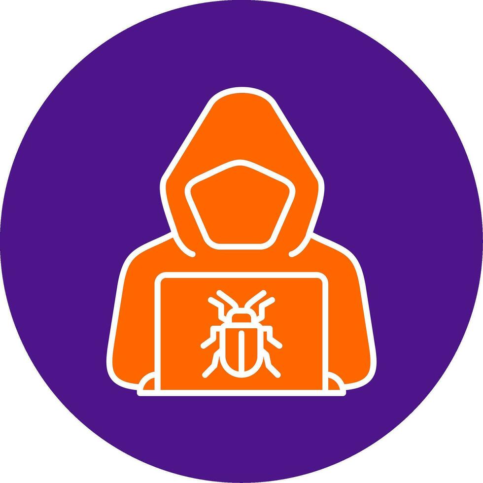 Hacker Line Filled Circle Icon vector