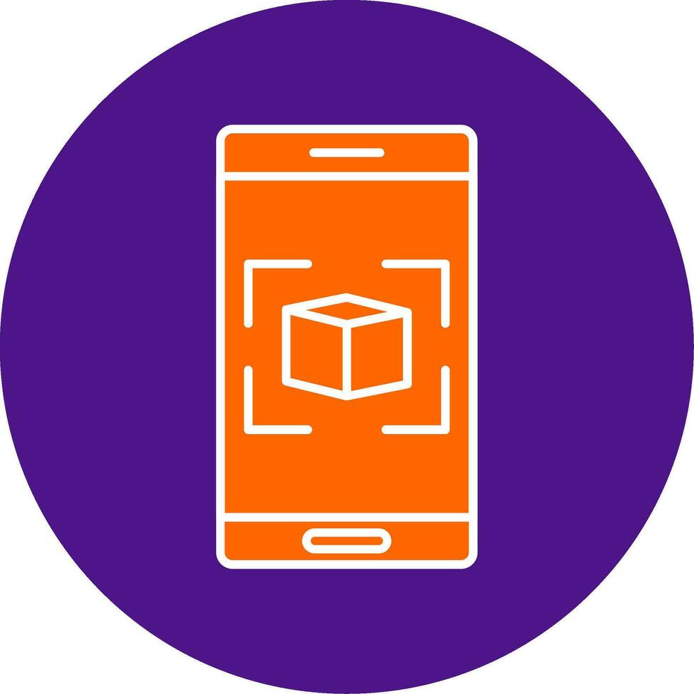 Augmented Reality Line Filled Circle Icon vector