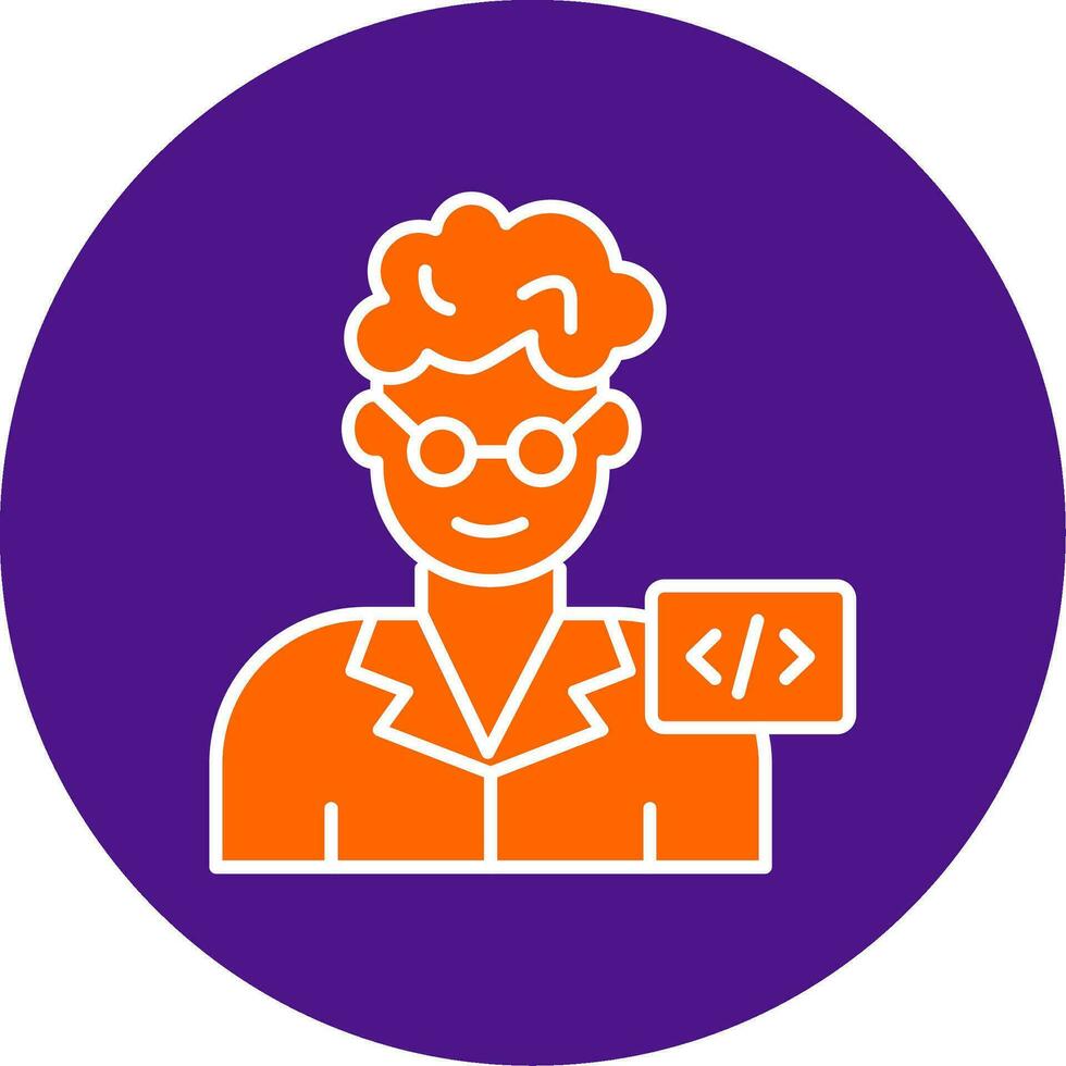 Programmer Line Filled Circle Icon vector