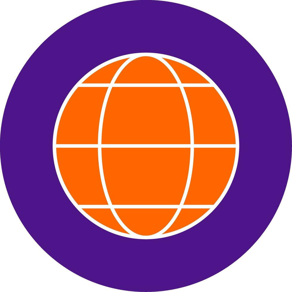 World Line Filled Circle Icon vector