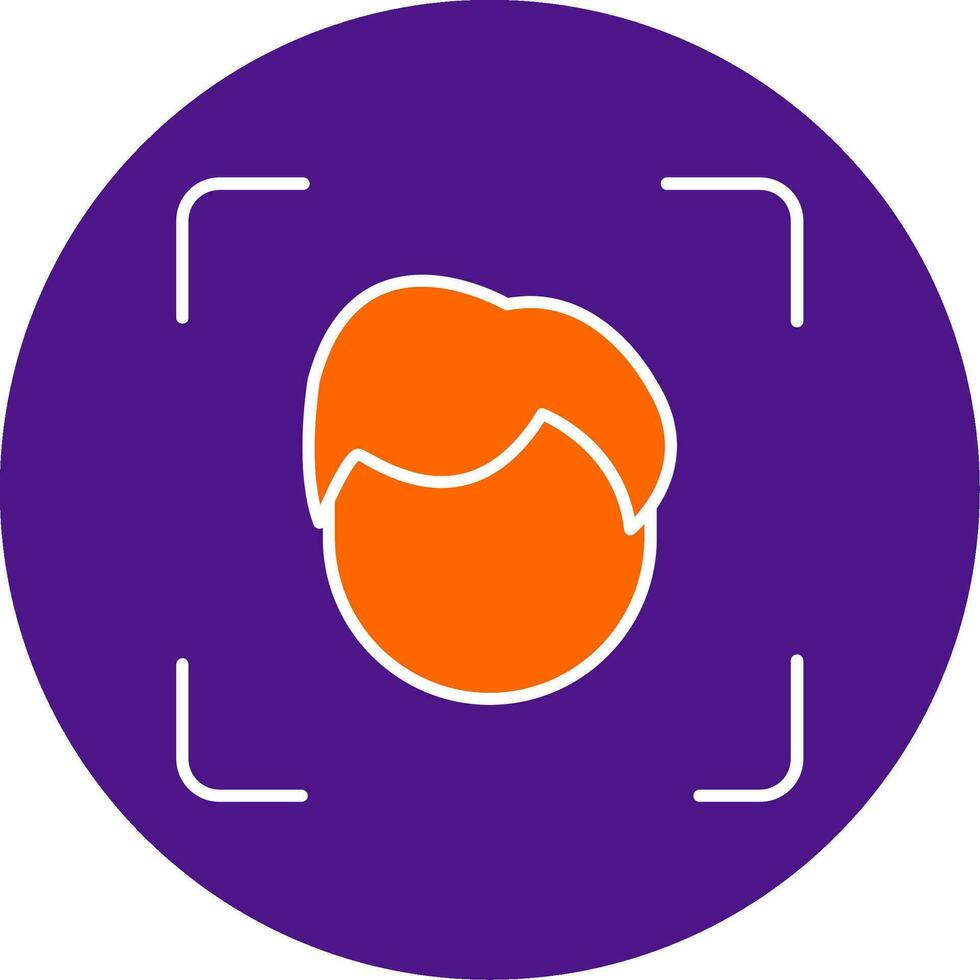 Face Scan Line Filled Circle Icon vector