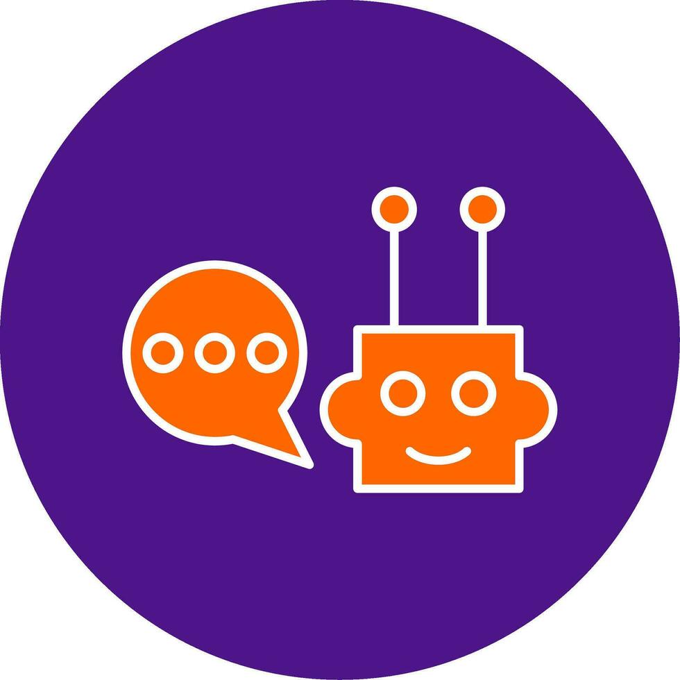 Chatbot Line Filled Circle Icon vector