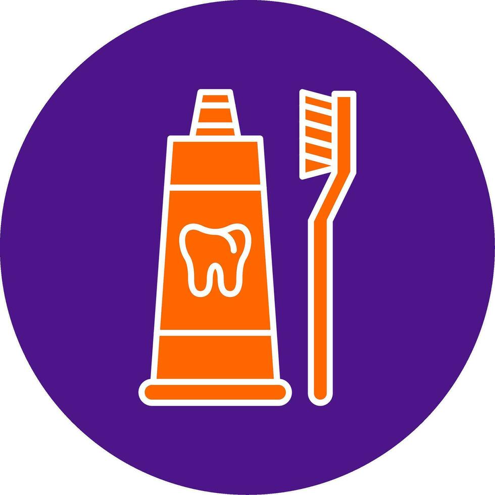 Toothpaste Line Filled Circle Icon vector