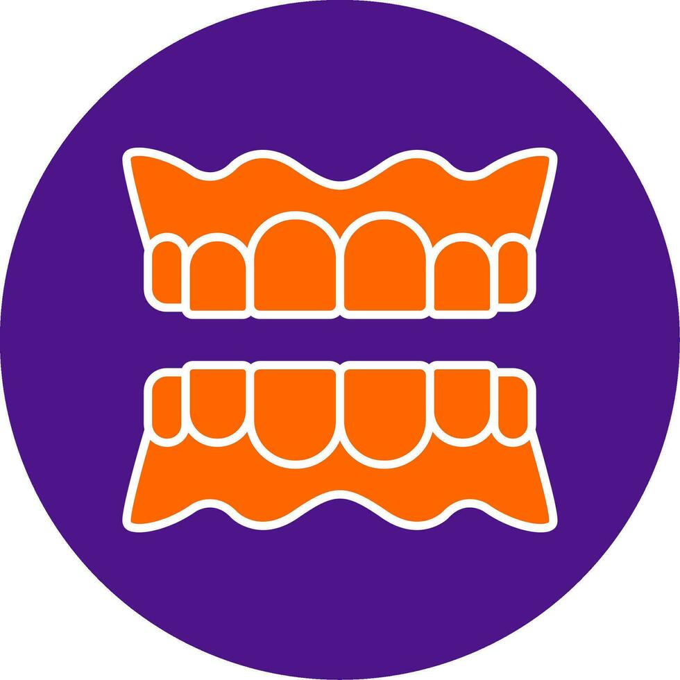 Denture Line Filled Circle Icon vector