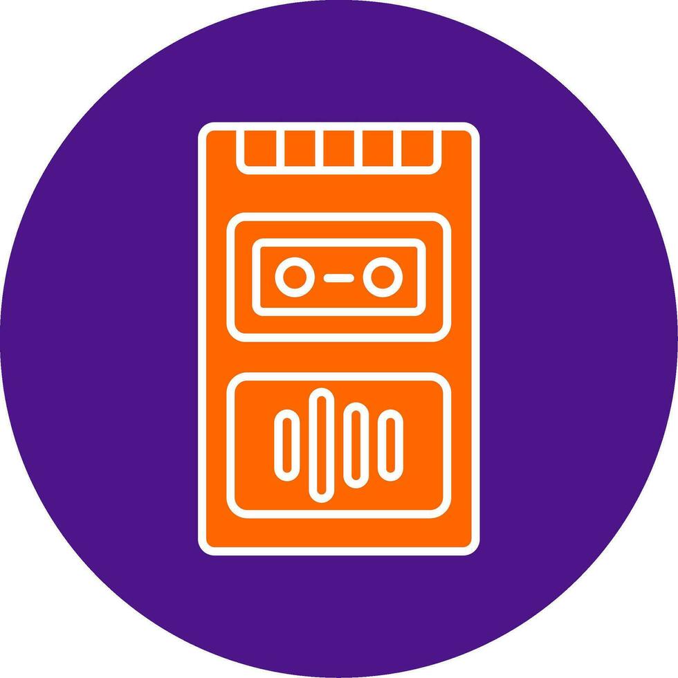 Recorder Line Filled Circle Icon vector