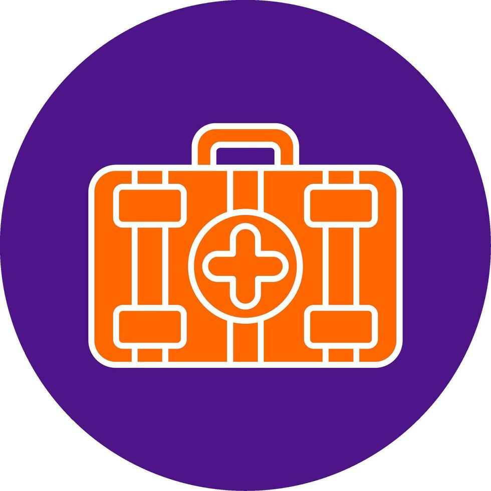 First Aid Kit Line Filled Circle Icon vector