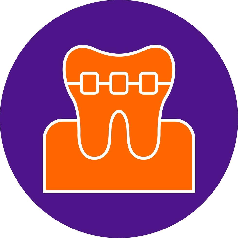 Braces Line Filled Circle Icon vector