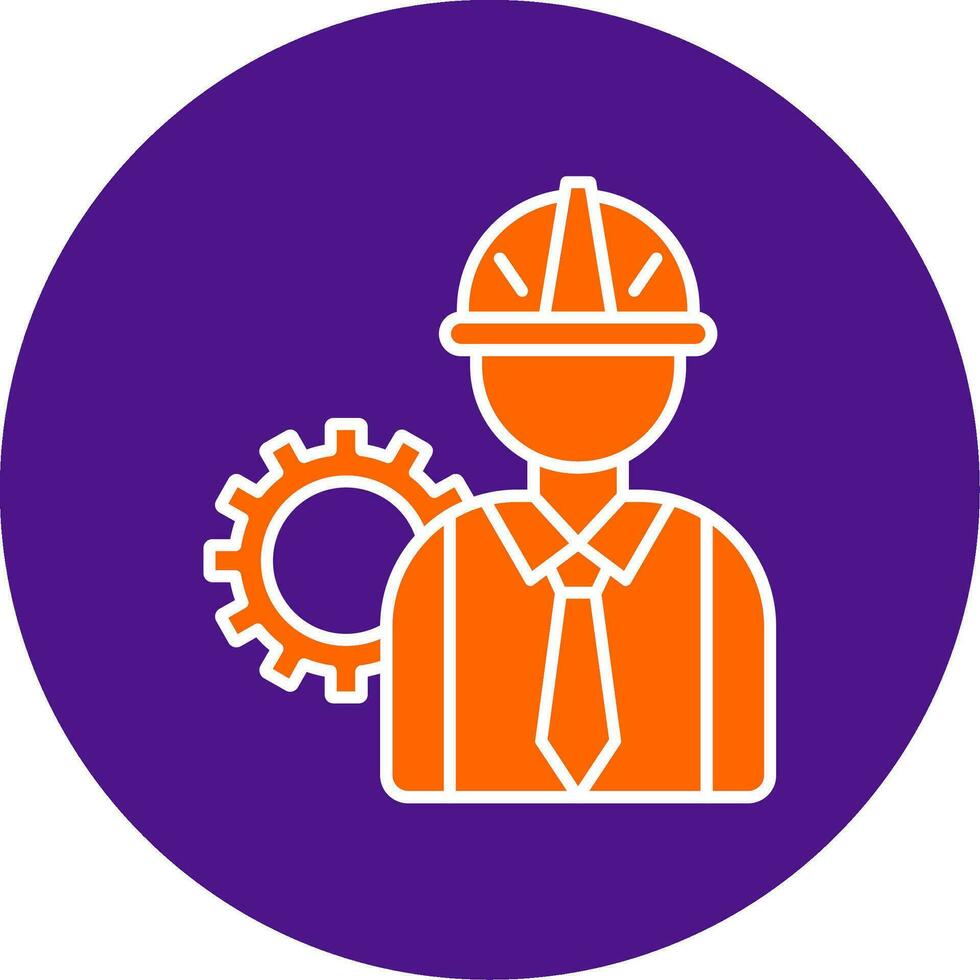 Engineer Line Filled Circle Icon vector