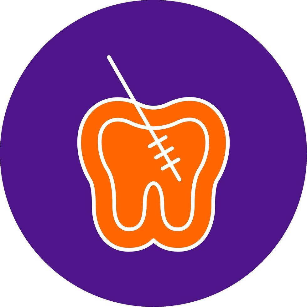 Root Canal Line Filled Circle Icon vector