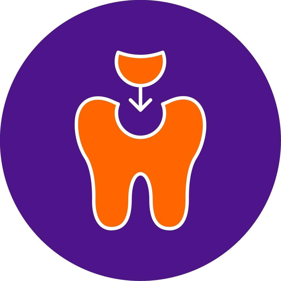 Tooth Filling Line Filled Circle Icon vector