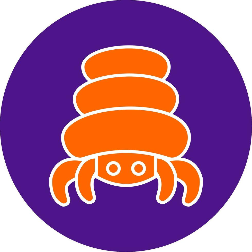 Hermit Crab Line Filled Circle Icon vector