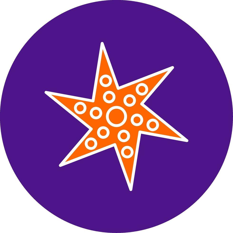 Starfish Line Filled Circle Icon vector