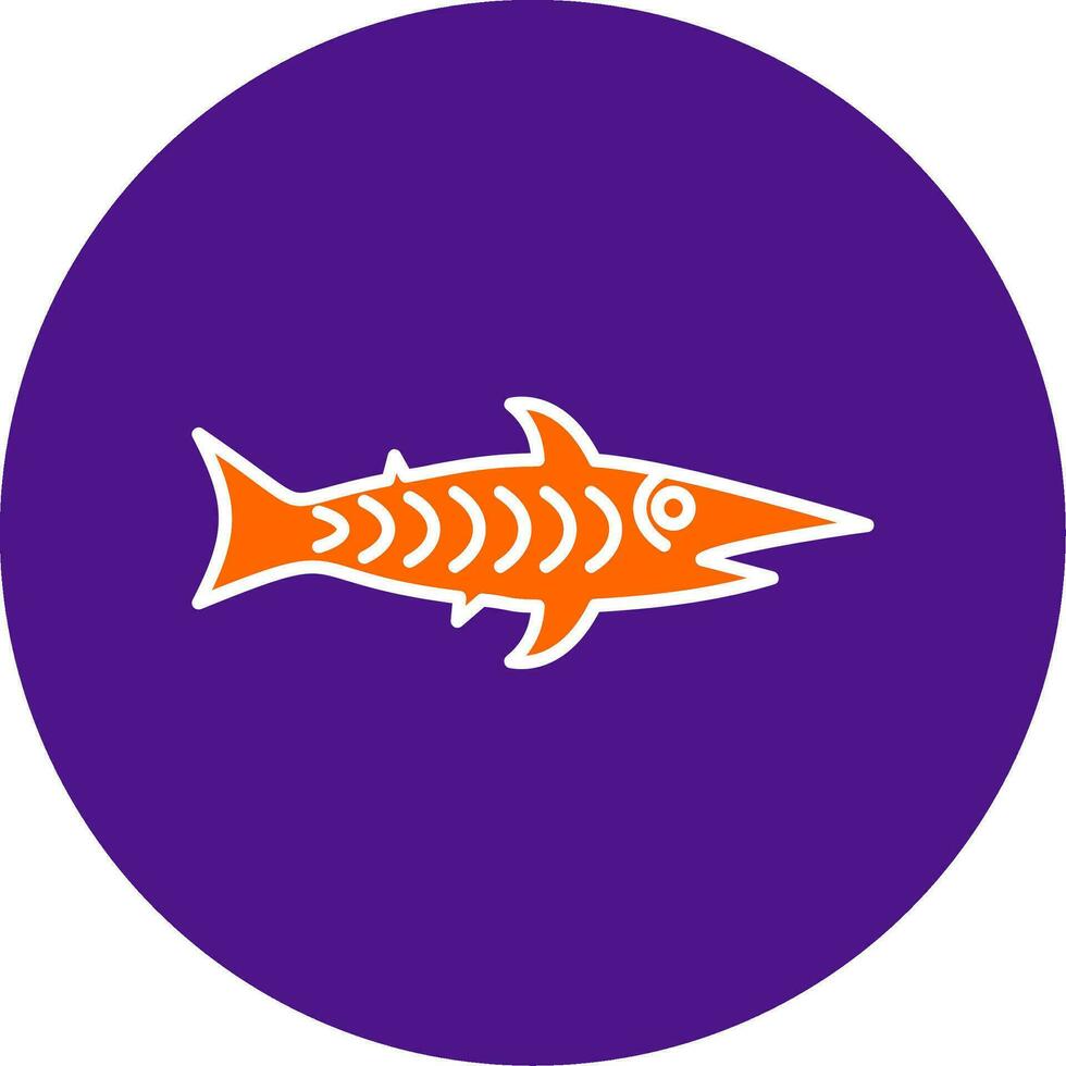 shark Line Filled Circle Icon vector