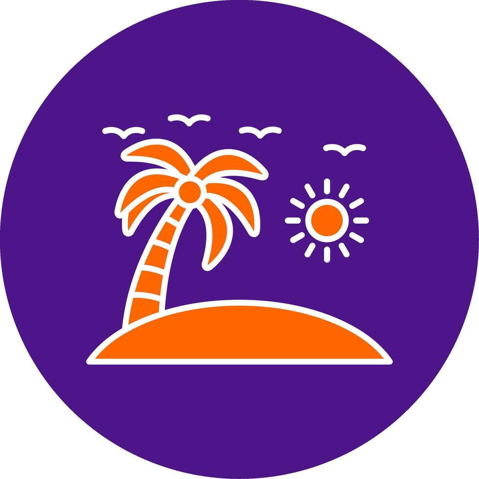 Beach Line Filled Circle Icon vector