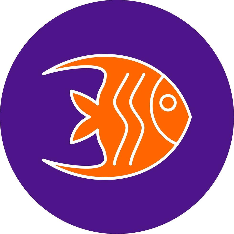 Angelfish Line Filled Circle Icon vector