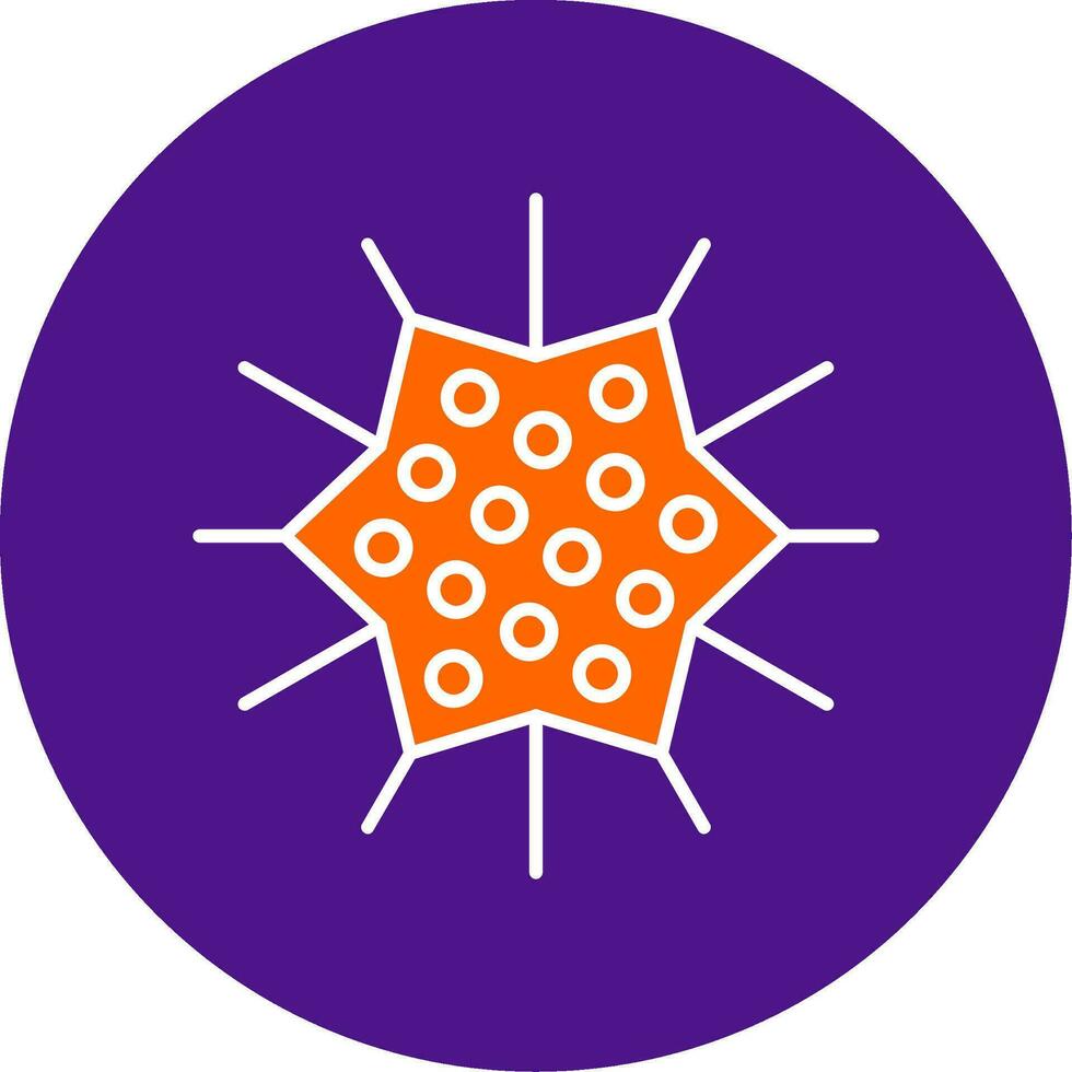 Sea Urchin Line Filled Circle Icon vector
