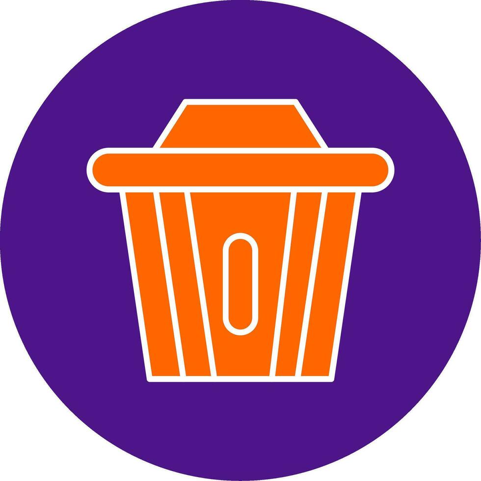 Recycle Bin Line Filled Circle Icon vector