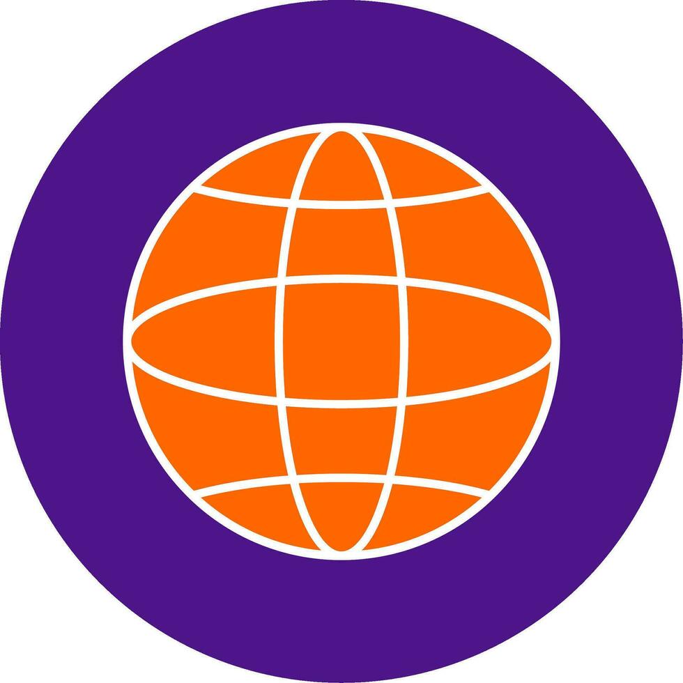 Global Line Filled Circle Icon vector
