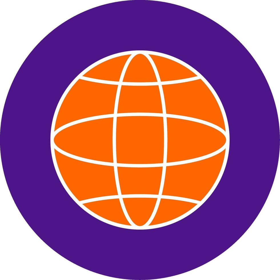 Global Line Filled Circle Icon vector