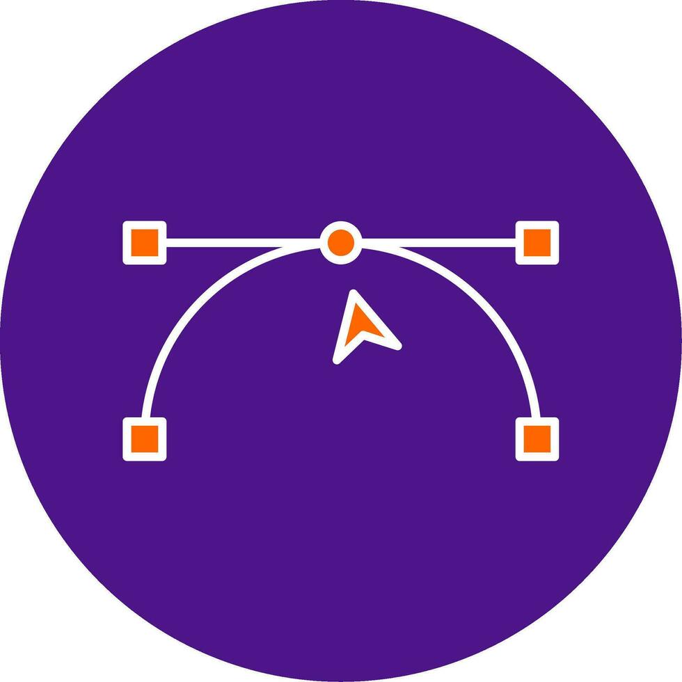 Anchor Point Line Filled Circle Icon vector
